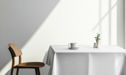 A bank white tablecloth mockup, clipping path