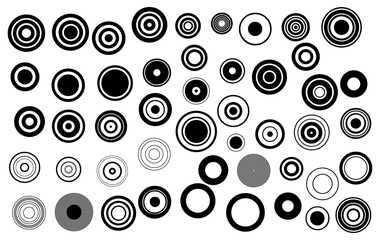 Geometric Harmony: A visually captivating arrangement of concentric circles, offering a modern and abstract design with strong contrast and rhythmic patterns.