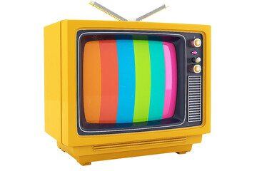 Nostalgic retro TV isolated on transparent background