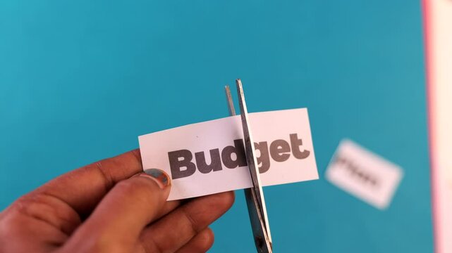Cutting budget paper with siccor