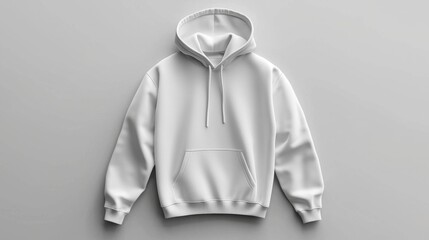 Simple white hoodie on a neutral background. Perfect for adding your own design or text!
