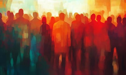 Fototapeta premium Abstract background of people in a crowd