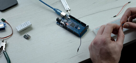 Close-Up of Microprocessor Programming Lesson