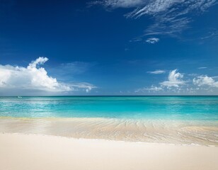 Obraz premium Summer vacation tropical beach with blue sky and sea for relaxation panoramic beach background