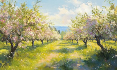 Fototapeta premium Apple orchard in spring