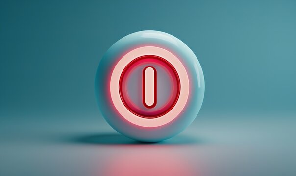 The speech bubble's 3D power start button icon. Web push buttons turn on and off, fail on application, fix, check, and issue, Generative AI.