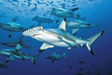 Obraz premium Scalloped Hammerhead Sharks