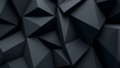 Fototapeta premium Abstract Dark Geometric Polygonal 3D Render: A Deep Dive into Shadow and Form