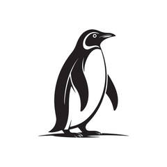 Fototapeta premium penguin silhouette vector line art logo design