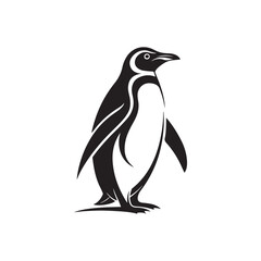 Obraz premium penguin silhouette vector line art logo design