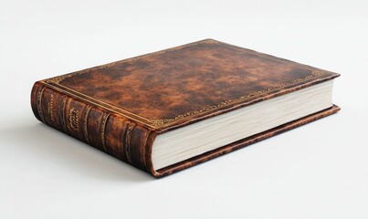 Obraz premium Rendering of A4 blank hardcover book on white background