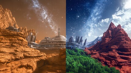 Futuristic Landscapes A SciFi Vision of both Mars and Earth in a stunning way