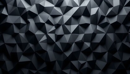 Fototapeta premium Abstract Dark Triangles: A Low-Poly 3D Geometric Background