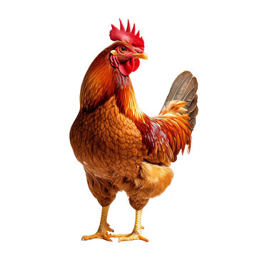 Proud colorful rooster posing for camera