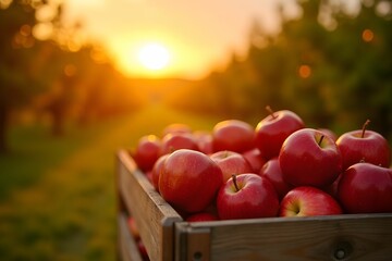 The garden is a sunny day, fresh air and a box full of juicy red apples. These fruits are not only pleasing to the eye, but also fill us with energy and vitamins.
