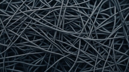 Obraz premium Abstract dark gray tangled lines, complex interwoven texture background.