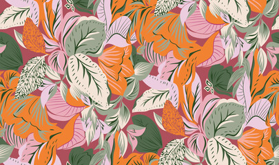 seamless pattern with flowers. floral background