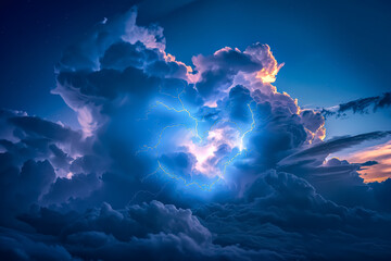 Stormy sky with a large cloud that looks like a heart