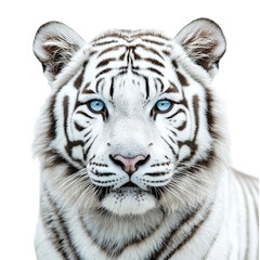 Fototapeta premium white tiger portrait looking at camera isolated on white background