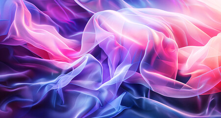 Abstract Smoke Waves in Vibrant Purple and Pink Tones