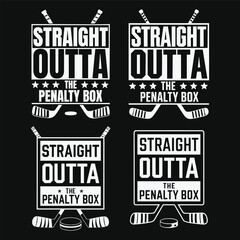 Ice Hockey Player svg, Straight Outta The Penalty Box svg, Funny Ice Hockey Gift