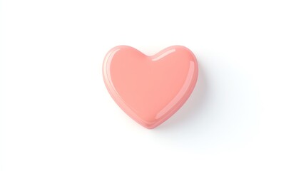 A simple pink heart shape on a white background, symbolizing love and affection.