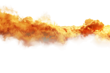 A dramatic sunset, where the sun sinks into the horizon, casting an array of warm colors across the sky isolated on transparent background