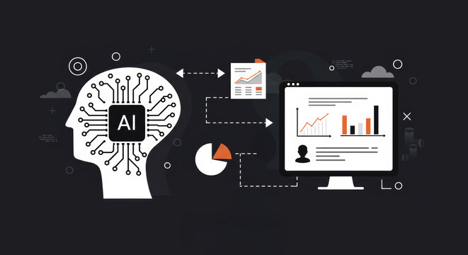 AI Testing Concept Illustration with Neural Circuits and Data Flow Elements
