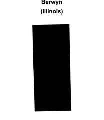 Berwyn (Illinois) blank outline map