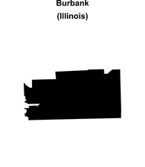 Burbank (Illinois) blank outline map