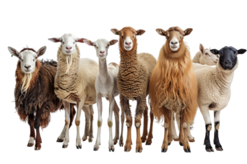 The Eid Al Adha ritual, where animals are sacrificed to honor faith and support those in need, central to the celebration isolated on transparent background