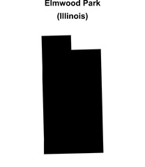 Elmwood Park (Illinois) blank outline map