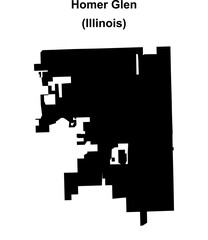 Fototapeta premium Homer Glen (Illinois) blank outline map