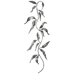 Obraz premium Grunge vintage flowers and leaves en halftones. Aesthetic graphic tattoo. Gothic punk poster.Trendy elements with retro photocopy effect.