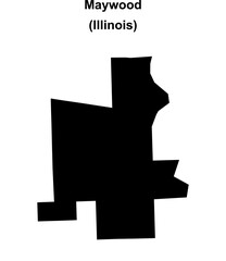 Maywood (Illinois) blank outline map