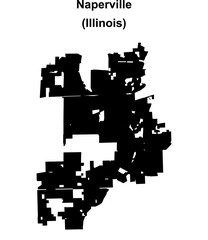 Naperville (Illinois) blank outline map