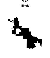 Niles (Illinois) blank outline map