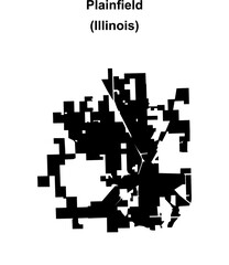 Fototapeta premium Plainfield (Illinois) blank outline map