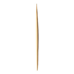 A single wooden toothpick isolated on a clean transparent background showcasing its slender form and pointed edge, toothpick isolated on transparent background