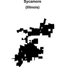 Fototapeta premium Sycamore (Illinois) blank outline map