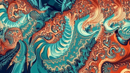 Stunning Fractal Design with Intricate Patterns and Vibrant Colors