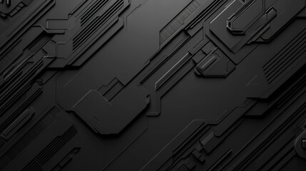 Intricate black circuit board design showcasing advanced technology in a modern setting