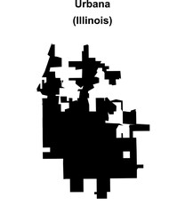 Obraz premium Urbana (Illinois) blank outline map