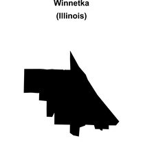 Winnetka (Illinois) blank outline map