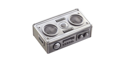 Fototapeta premium Retro boombox speaker isolated on transparent background