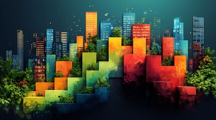 Abstract depiction of education learning process vibrant evolving form representing knowledge growth innovation collaborative progress