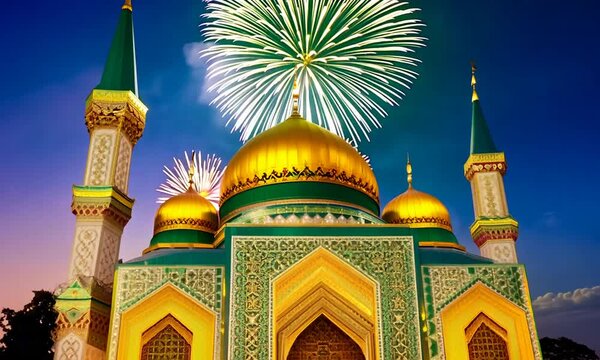 Eid Mubarak colorful luxury Islamic