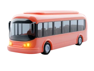 Fotobehang red bus 3D icon - transparent image, png. © Nadun