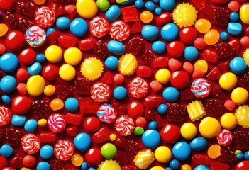 Fototapeta premium vibrant close colorful assorted candies bright backdrop full whimsical treats delightful textures, rainbow, lgbtq, lgbt, pride, love, equality, assortment