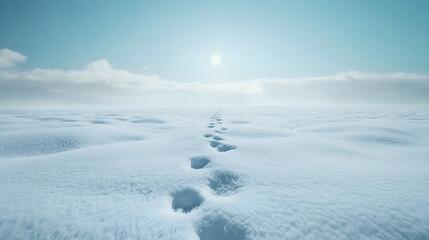 Infinite Winter Expanse with Whispering Tracks